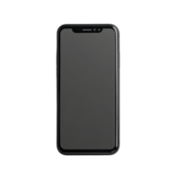 Smartphone front view showing dark screen, ideal for customization or design projects, Transparent Background png