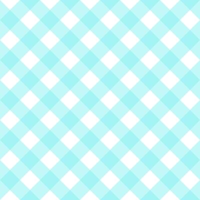 Gingham diagonal seamless pattern in blue pastel color. Vichy plaid design for Easter holiday textile decorative. checkered pattern for fabric - picnic blanket, tablecloth, dress, napkin.