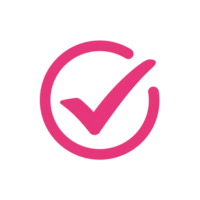 Pink check mark in a circle graphic design element transparent background png
