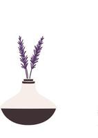 Flat minimal bold silhouette icon of calming essential oils diffuser lavender silhouette with a white accent detail health wellness icon vector