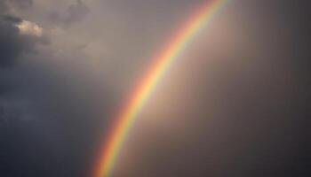 double rainbow in a cloudy sky photo