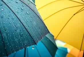 couple of umbrellas that are next to each other photo
