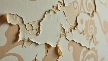 peeling paint on a wall in a room photo
