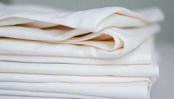stack of white sheets folded on top of each other photo