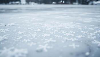 snow flakes on the ground in a parking lot photo