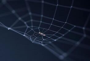 spider sits in the center of a web photo