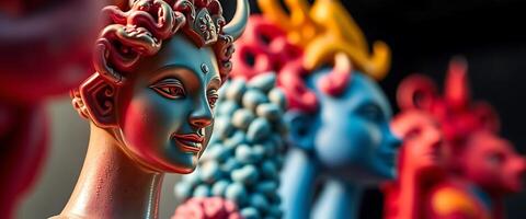 close up of a statue of a woman's head photo
