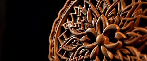 close up of a decorative object made of wood photo