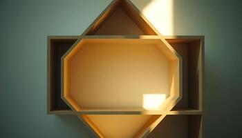 shelf with a light shining through it photo