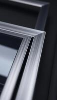 close up of a metal frame on a wall photo