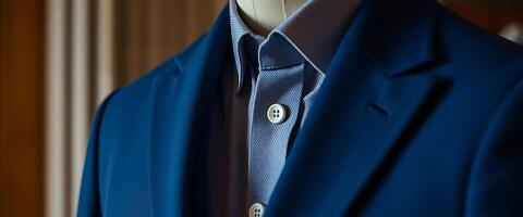 close up of a suit on a mannequin photo