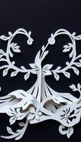 paper cut out of a tree with leaves photo