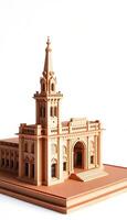 model of a building with a clock tower photo