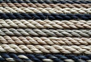 close up of a rug made of rope photo