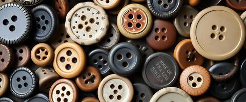 pile of different colored buttons sitting on top of each other photo