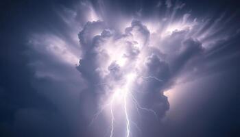 large cloud with a lightning bolt coming out of it photo