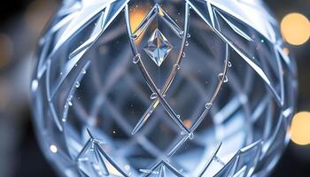 close up of a crystal ball with lights in the background photo