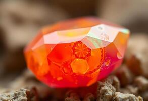 close up of a red and orange diamond photo