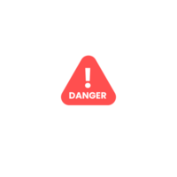 A warning message represented by a white envelope with a red danger symbol, depicting an email threat or cyber risk. png