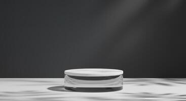 A white container sitting on a table with a shadow photo