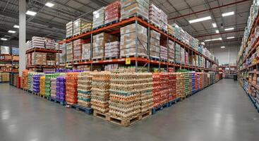 A large aisle with lots of different types of food photo
