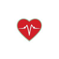 Minimal heart heartbeat line red with white accent cardiology and medical art vector