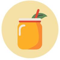 Sketch of nutritious smoothie jar orange silhouette with a red accent detail health wellness vector