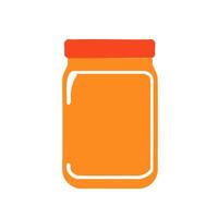 Nutritious smoothie jar orange silhouette red accent detail flat minimal bold silhouette health wellness vector