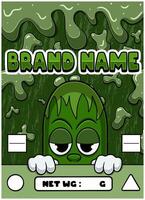 Cucumber Strain Cartoon with Slime Background. vector
