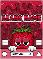 Raspberry Strain Cartoon with Slime Background. vector