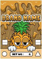Pineapple Strain Cartoon with Slime Background. vector