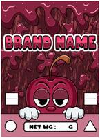 Cherry Strain Cartoon with Slime Background vector