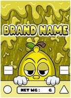 Lemon Strain Cartoon with Slime Background. vector