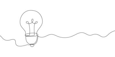 line bulb light lightbulb icon continuous one art doodle outline. sketch line bulb lamp journey business idea paper plane education concept single startup design logo start up illustration hand vector
