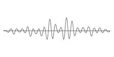 Sound line wave music audio icon one art voice continuous hand. Wave podcast line sound soundwave noise sketch drawn drawing doodle outline recording frequency vocal waveform microphone background vector