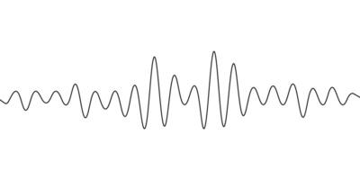 Line sound wave music audio icon one art voice continuous hand. Podcast line sound soundwave noise sketch drawn drawing doodle outline recording frequency vocal waveform microphone background vector