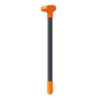Minimal walking stick dark gray silhouette orange accent mobility aid and accessibility design vector