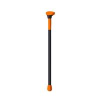 Walking stick illustrated a dark gray bold flat minimal silhouette with orange accents symbolizing mobility aid and health support in simple style vector