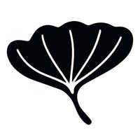 Unique black botanical doodle silhouette ginkgo leaf, providing a handcrafted feel for organic visuals and eco branding vector