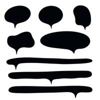 Abstract creative doodle style black speech bubbles set on white background vector