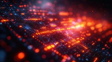 A captivating digital image featuring glowing circuit board elements with vibrant lights. photo