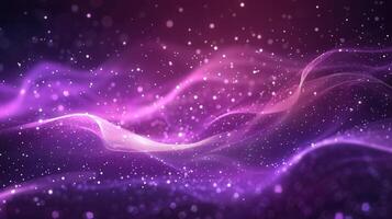 Mesmerizing purple abstract illustration with a glowing and dynamic wave-like design. photo
