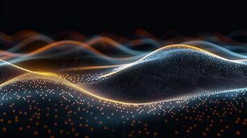 A visually stunning digital art piece depicting data streams and energy patterns elegantly. photo