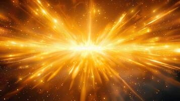 A captivating golden explosion with streaks and particles, creating a bright, energetic display. photo