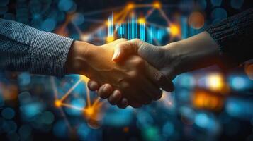 A warm handshake signifies partnership and successful collaboration within the business world. photo