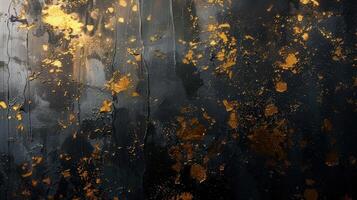 A visually stunning abstract artwork, blending dark tones with shimmering gold elements beautifully. photo