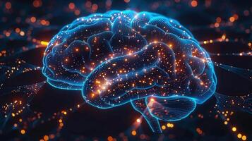 The brain is glowing in the dark photo