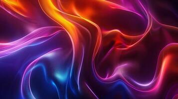 Abstract art piece with flowing, colorful shapes in vibrant shades of red, orange, purple, and blue. photo