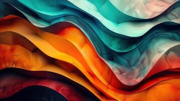 An abstract artwork featuring flowing, colorful ribbons in a vibrant and dynamic composition. photo