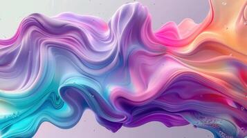 An abstract artwork displaying a flow of bright colors creating a stunning visual effect. photo